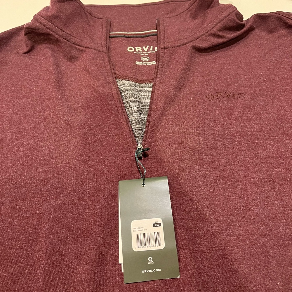 NWT Orvis  French Terry 1/4 zip pullovers XXL